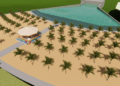 Thermas transforma interior paulista em praia com piscina de ondas e muito coqueiro