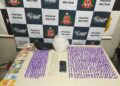 Polícia Militar prende dupla com grande quantidade de drogas no bairro Flândria, em Pompéia